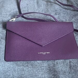 Lancaster Paris saffiano leather envelope clutch bag. Like new!